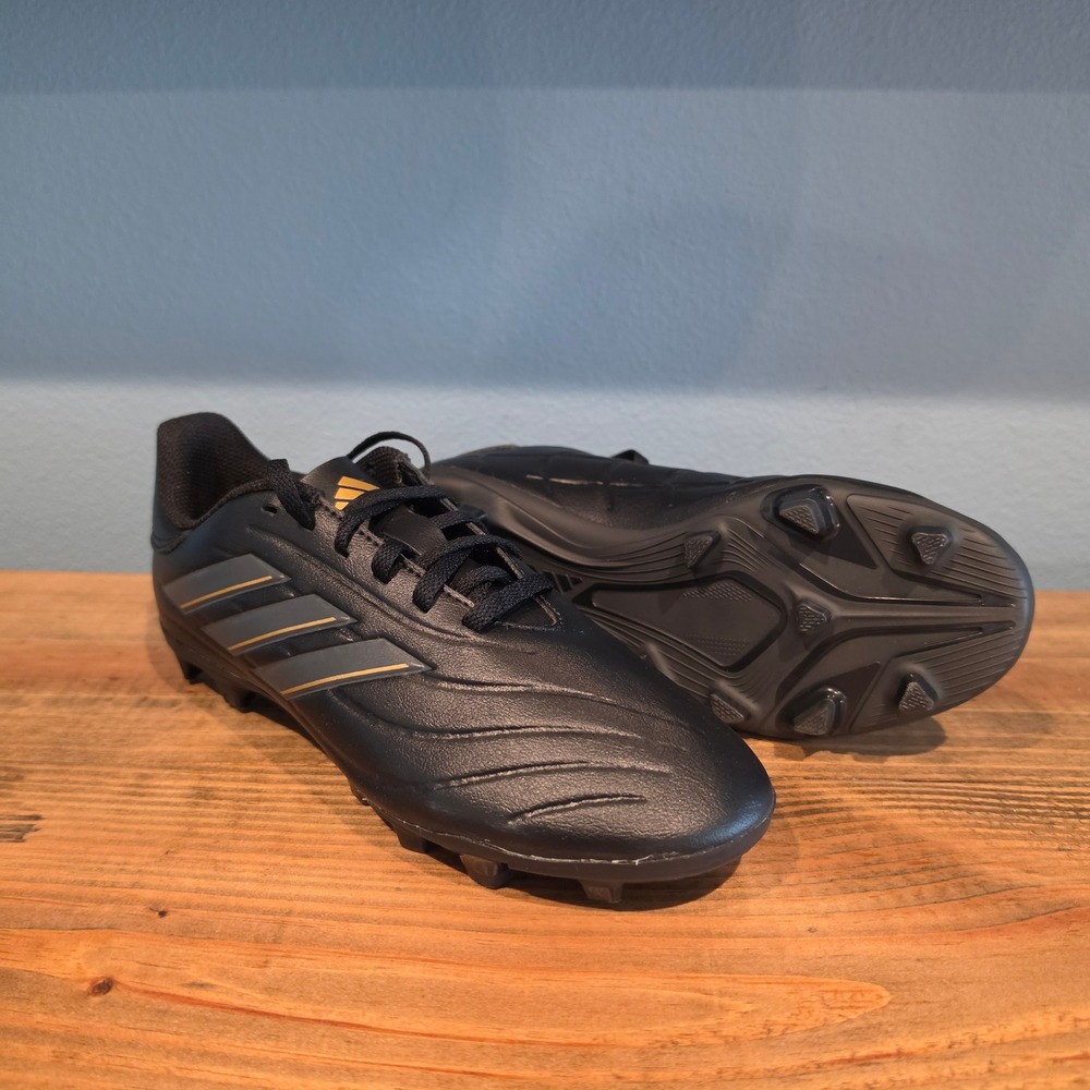 Adidas Youth Soccer Cleats Black Gold Copa Pure 2 Club FxG J IG8738 Size 5